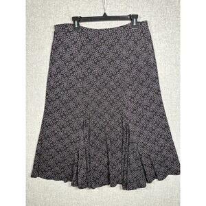 Vintage George Skirt Aline Womens Large Stretch Black Knee Length Pul On